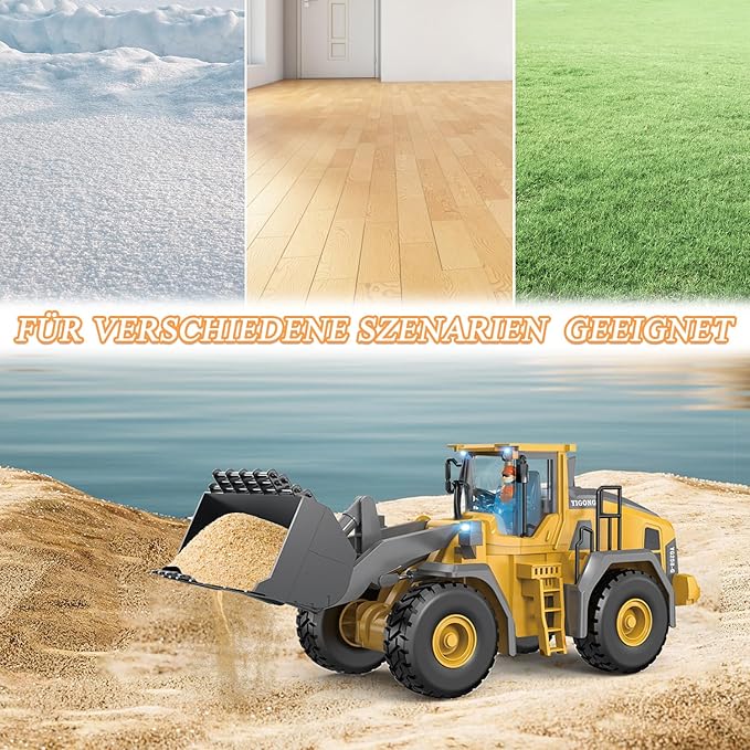 Remote Control Bulldozer 11 Channel Rc Bulldozer Construction Toys - W/Sound and Light Two Rechargeable Batteries Kids Bulldozers Toy Christmas &amp Birthday Gifts