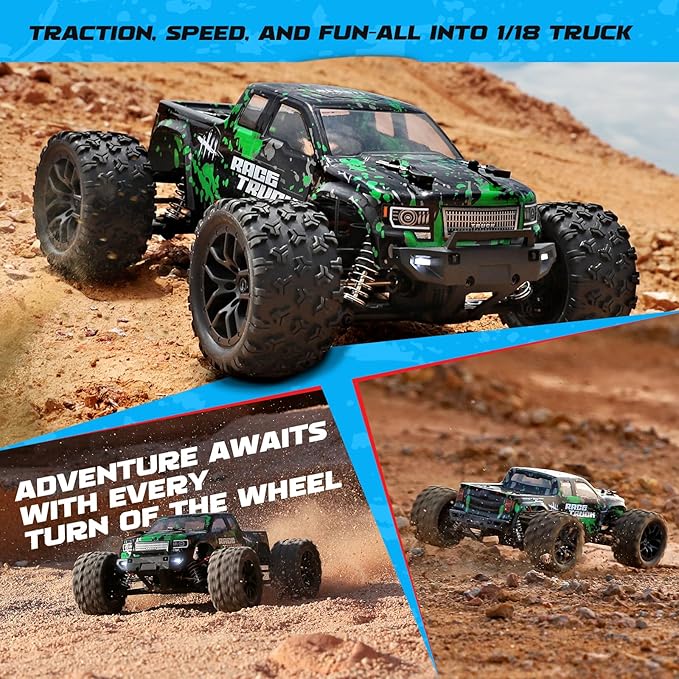 HAIBOXING 1:18 Scale All Terrain RC Car 18859 36 KPH High Speed 4WD Electric Vehicle with 2.4 GHz Remote Control 4X4 Waterproof Off-Road Truck with Two Rechargeable Batteries