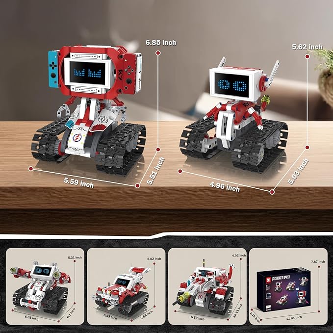 5-in-1 STEM Robot Building Kit with Remote Control &amp APP Science Robot Educational Toys for Kids Age 8-16 Birthday Gifts for Boys Girls with 358 Piece