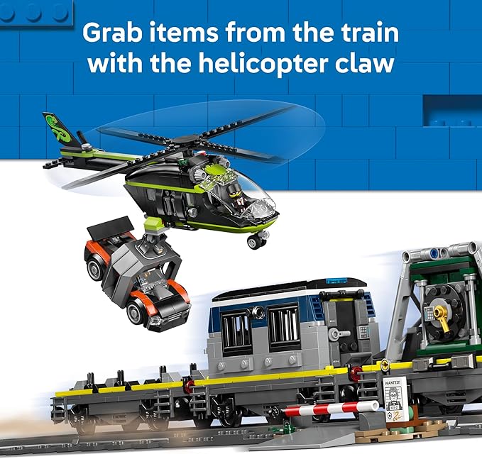 LEGO City Police Train Heist Building Toy - Train Set with Police Car Toy for Boys &amp Girls Ages 7+ - Pretend Play Set for Kids - Gifts for Birthdays - 60508
