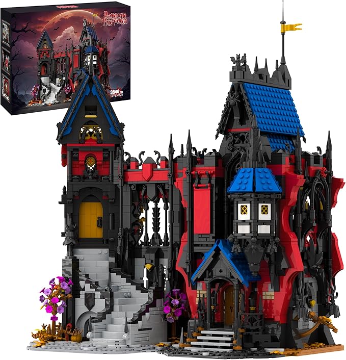 Medieval Castle Building Set for Adults 3540 PCS Large MOC Modular Gothic Vampires Haunted Houses Model Kit Compatible with Lego Horror Architecture Block Gift for Christmas Birthday