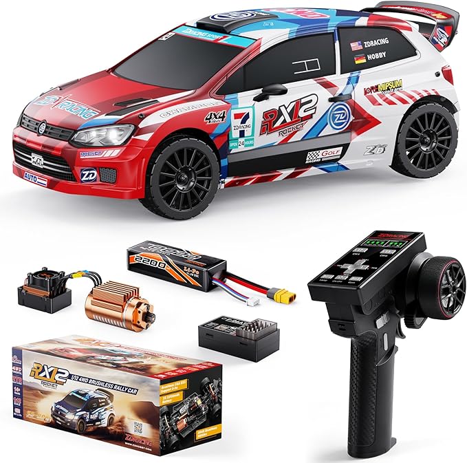 ZD Racing 1/12 Fast RC Cars for Adults Max 50 MPH Brushless Drift Car with Gyro 4WD RTR High Speed Rally with 3S 2200 mAh Drifting RC Remote Control Car for Adult
