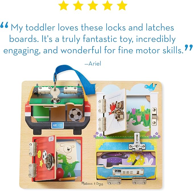 Melissa &amp Doug Locks and Latches Board Wooden Educational Toy