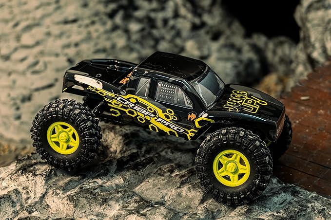HOBBYPLUS Helidirect 1/18 RC Crawler - CR18P PRO Brushless Juice Up 4x4 RTR w HBW Electronics 2.4GHz 4CH TX 3S Lipo Battery - Remote Control Car 1/18 RC Rock Crawler 4WD Off-Road for Adults - Yellow