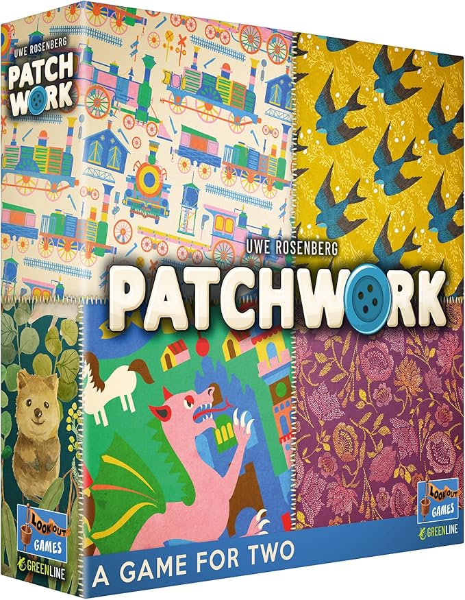 Lookout Games Patchwork Board Game (Revised Edition) - Interactive Quilting Puzzle Strategy Game Family Fun for Kids &amp Adults Ages 8+ 2 Players 30 Minute Playtime