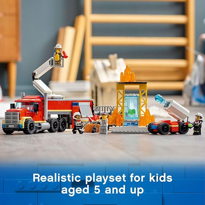 LEGO City Fire Command Unit 60282 Building Kit Fun Firefighter Toy Building Set for Kids New 2021 (380 Pieces)