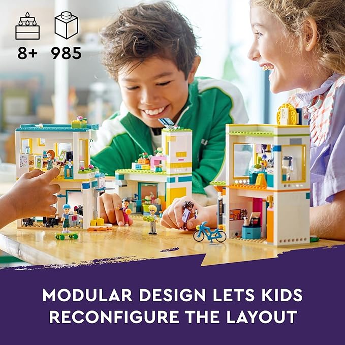 LEGO Friends Heartlake International School Playset Building Toy for Girls Boys with 5 2023 Character Mini-Dolls &amp Accessories Pretend Play School Classroom Building Kit Birthday Gift Idea 417