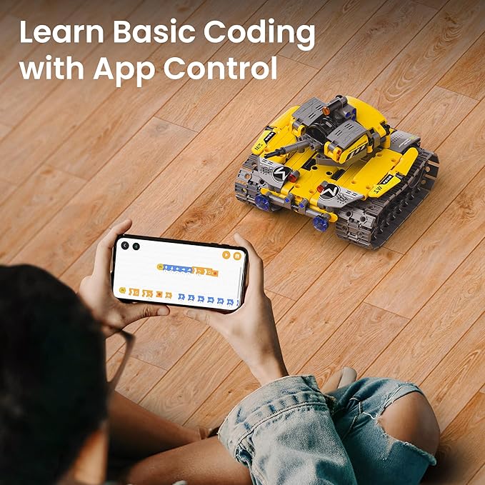 Sillbird Robot Building Kit with Remote Control STEM Gifts for Boys Age 8-13 Technic Coding Robotic Toys for Kids Birthday Buildable 5in1 Models with 488 Pieces