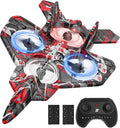BEZGAR HQ057X RC Fighter Airplane丨Mini Drone Remote Control Jet Plane Stunt Drone for Adults &amp Kids Toy with Light Gift for Kids Beginner Red