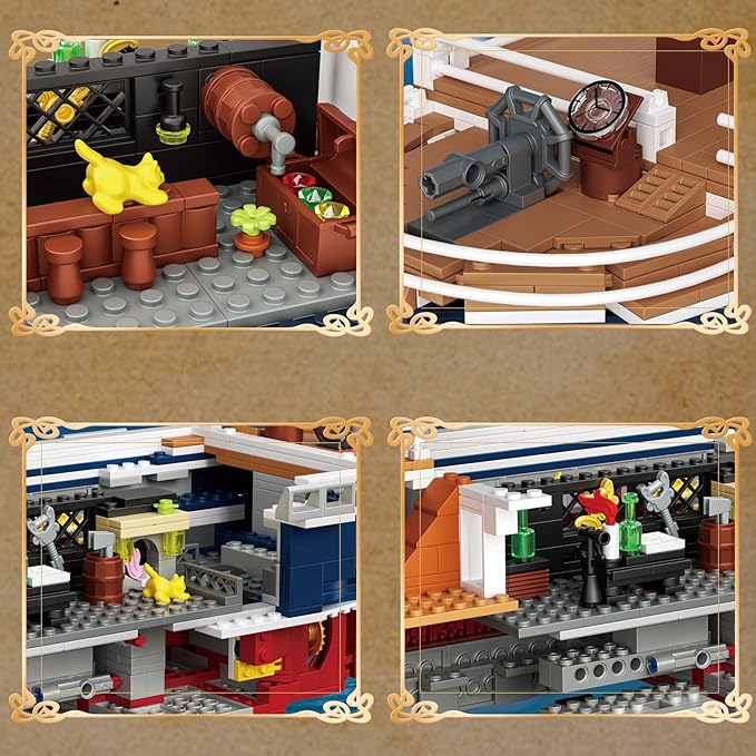 1686PCS Exploration Ship Mini Building Blocks Toys(Large Size and Not Compatible with Lego Size0.142in)Innovative Architecture Collectible Endurance Model Ship Building Set Great Gift for 6+