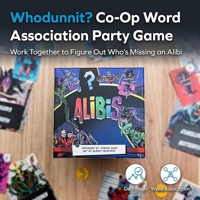 Allplay Alibis Board Game | Whodunit Word Association &amp Deduction Party Game | 4-8 Players 20-30 Min Playtime Social Mystery Game