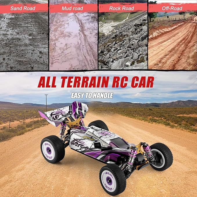 GoolRC WLtoys 124019 RC Car 1/12 Scale 2.4GHz 4WD 60km/h High Speed Racing Buggy Drift Car RTR Aluminum Alloy Chassis Zinc Alloy Gear 1 Battery