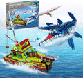3 in 1 Sea Dinosaur Building Blocks Kit Set Compatible with Lego Dinosaur World Park Mosasaurus Discovery Crossing Ocean World Building Set Boat STEM Toys Gift for Kids and Adults for Boys Age 8-12