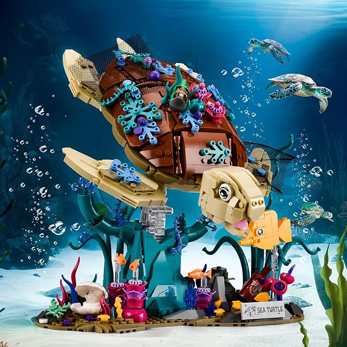 Sea Turtle Building Sets for AdultOcean Animal Building Blocks Collection Toy for Home or Office DecorIdea Gift for Adult(1271PCS)