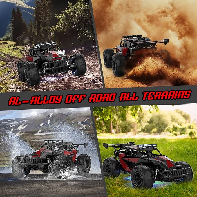 BLUEJAY Remote Control Car 2.4GHz High Speed 33KM/H RC Cars Toys 1:12 Monster RC Truck Off Road with LED Headlight and Rechargeable Battery Gifts for Adults Boys 8-12