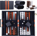 Froggod 15 inch Backgammon Sets for Adults - Classic Board Game for Adults - Portable Travel Backgammon Set for 2 Players - Perfect Adult Board Games for Gifts &amp Family Fun(Blue)