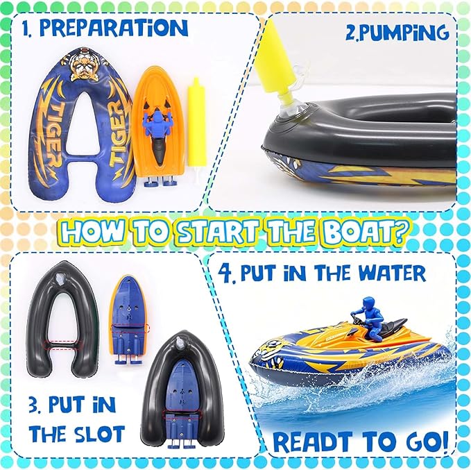 Remote Control Boat for Kids with Inflatable Bumper Rechargeable Battery USB Charge rc Boat for Pool Kids 8-12 Years Birthday Gift Summer Water Toy Blue
