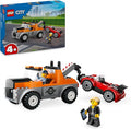 Lego City Tow Truck with Sports Car Toy Car for Boys and Girls from 4 Years Birthday Gift for Children Truck Toy with 2 Mini Figures and Accessories Such as a Cochlear Implant 60435