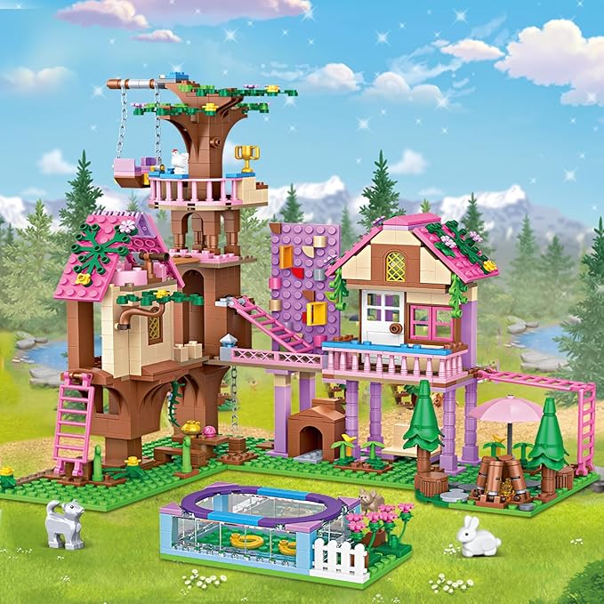 Tree House Building Set Compatible with Friend 756 PCS Forest House Building Kit Birthday Gift for Kids Girls Age 14+ Years（7681）