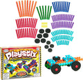 POPULAR PLAYTHINGS Playstix Building Sticks Kit for Kids Construction Stem Building Toy Gift for Boys &amp Girls - 130 Piece