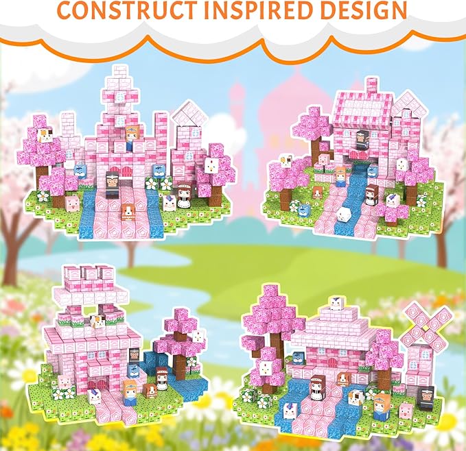 Vdealen 300 PCS Magnetic Blocks-Magnetic Building Blocks Stacking Magnetic Cubes Toy for Kids STEM Montessori Sensory Toys for Boys and Girls Age 3 4 5 6 7 8 9 10 11 12 Christmas Birthday Gift