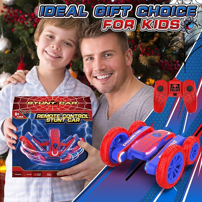 Remote Control Car Spider RC Cars Double Sided 360°Flip 4WD Rechargeable Drift RC Race Car Boys Toys Birthday Gifts for 4 5 6 7 8 9 10 11 12 Year Old Boys Easter Basket Stuffers for Kids