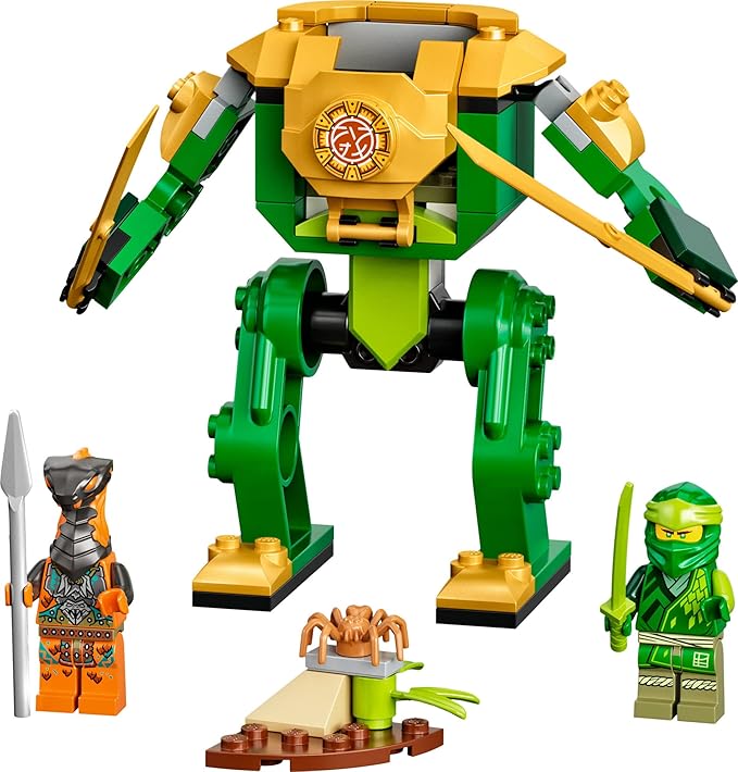 LEGO NINJAGO Lloyd’s Ninja Mech Battle Action Figure Toy 71757 for Kids Boys and Girls Ages 4 Plus with Snake Figure and Minifigure Gifts for Preschoolers