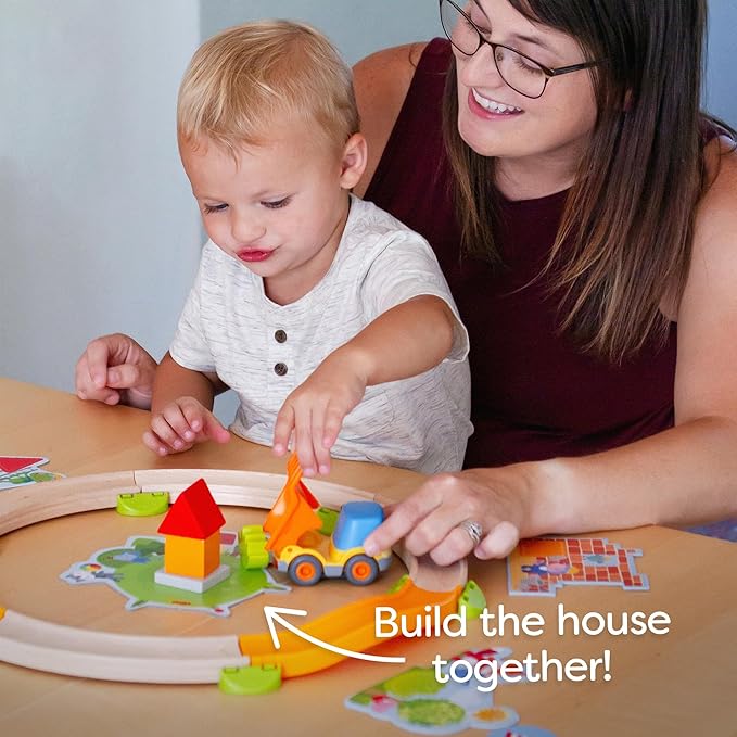 HABA My Very First Games Building Site A Cooperative Learning Kids Game Toddler Learning Activities &amp Games for 2+ Year Olds with Included Toy Truck