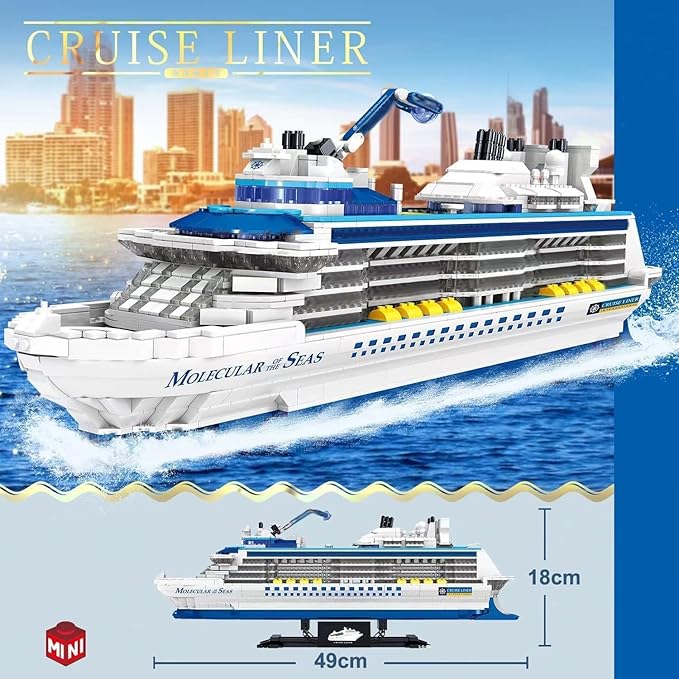 Technology Cruise Ship Building Blocks Set MOC Boat Molecular of The Seas Model Bricks Construction Toy - 2428 Pieces