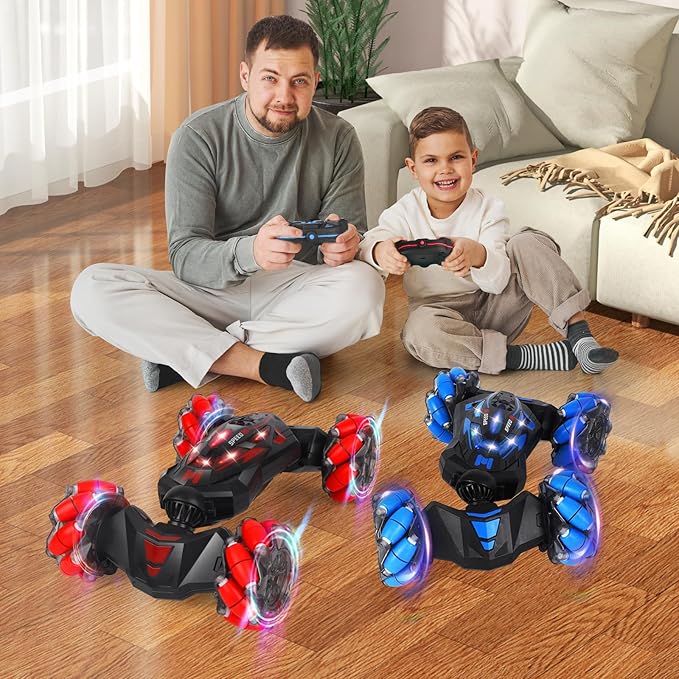 Remote Control Car Gesture Sensing RC Stunt Car 4WD Offroad for Rotating 2.4 Ghz Remote Control and Hand Controlled Twist CarsTransform RC Cars Toy Presents for Boys and Girls Age 6-13