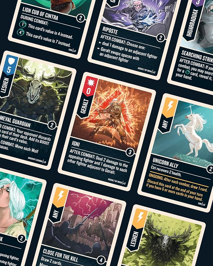 Restoration Games Unmatched The Witcher Steel &amp Silver - Strategy Board Game for Adults - Witcher Heroes Expansion with Double Sided Battlefield - 2-3 Players - 30 Min Playtime - Ages 9+