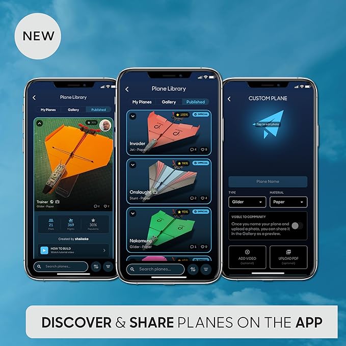 POWERUP 4.0 The Next-Generation Smartphone Controlled Paper Airplane Kit RC Controlled. Easy to Fly with Autopilot &amp Gyro Stabilizer. for Hobbyists Pilots Tinkerers.