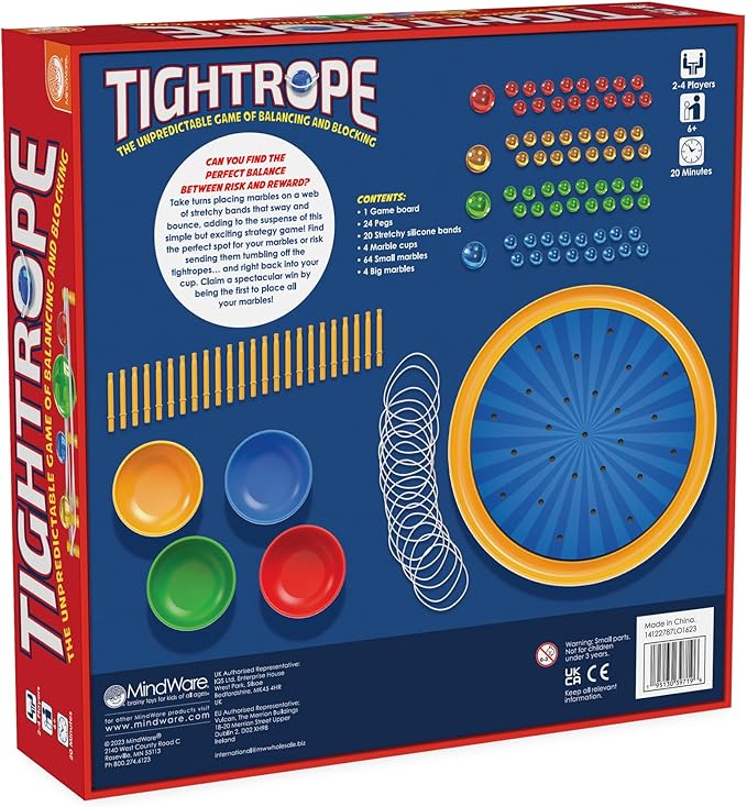 MindWare Tightrope Strategy Board Game Fun for Classrooms 2-4 Players 20 Min Play Time Ages 6 &amp Up