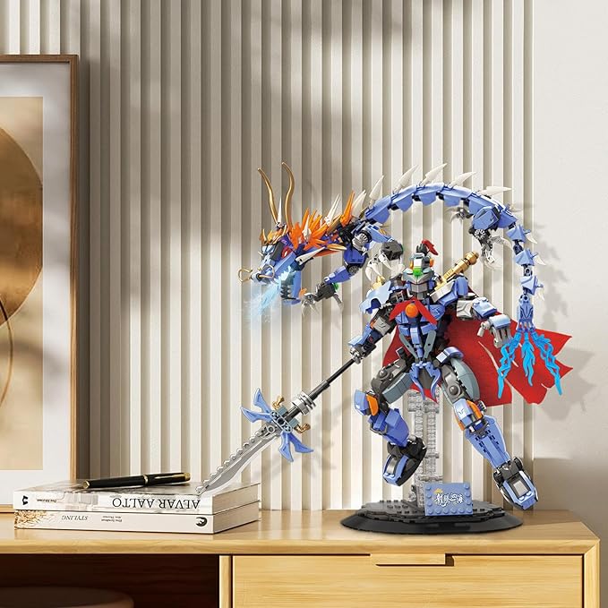 JMBricklayer Mechanical Dragon Building Set for Adults 70141 Dragon Teng Four Seas - Ying Long Building Blocks Model with Display Stand Gift Idea for Collectors Adults