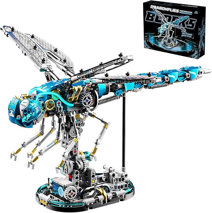 Mechanical Dragonfly Building Blocks Sets Animal Insert Building Kits Mech Animal Model Toys for Adults Teens 866 PCS