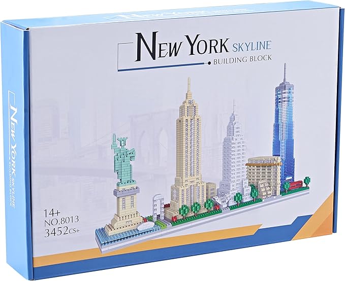 New York Iconic Architecture Skyline Micro Building Blocks – Challenging Construction Set for Adults and Teens 14+ 3452 Pieces Perfect Home and Office Decoration Gift for Friends