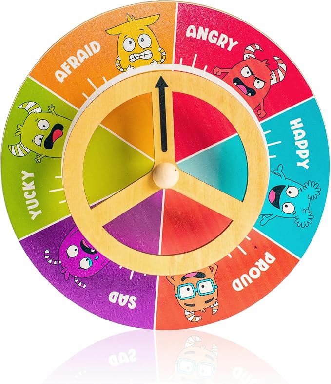 Open The Joy Steer Your Emotions Wheel – Wooden Emotional Regulation Steering Toy for Kids | SEL Tool for Toddlers and Preschool | Teaches Feelings &amp Self-Regulation | Ages 3+