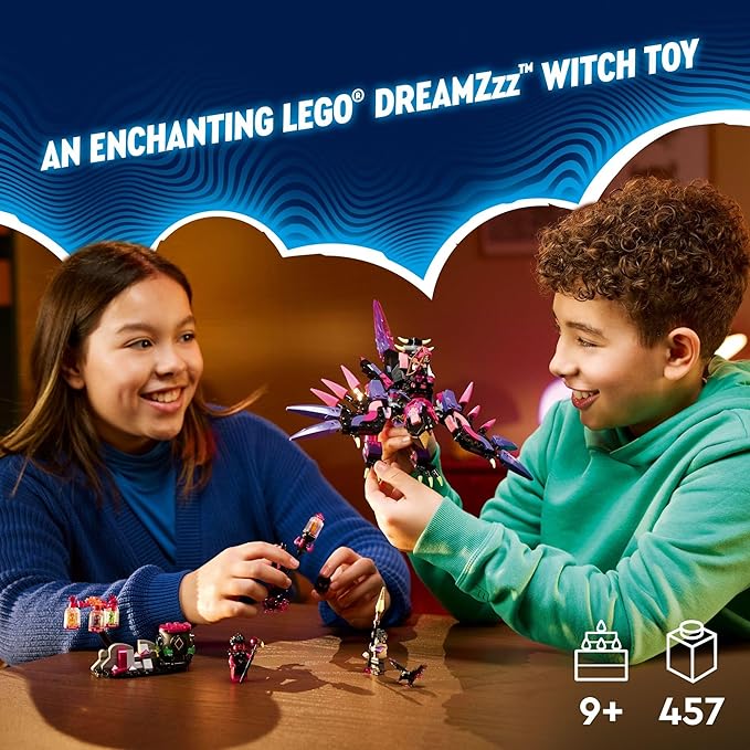 LEGO DREAMZzz The Never Witch’s Nightmare Creatures Fantasy Animal Kids' Toy Build a Mech Wolf or Raven Figure Building Toy with 5 Minifigures for 9 Year Old Boys and Girls 71483