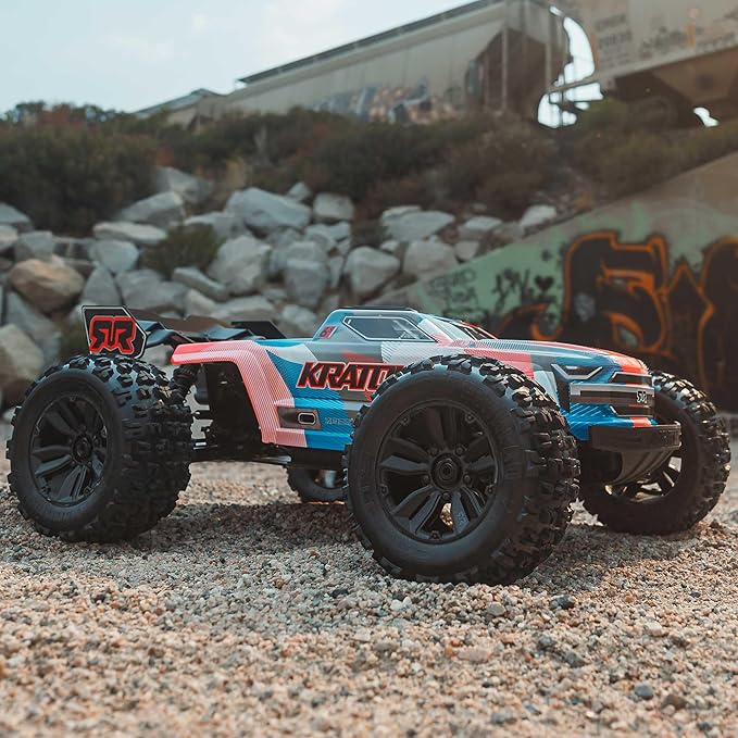 ARRMA RC Truck 1/8 KRATON 4X4 6S BLX BRUSHLESS V6 Speed Truck RTR (Lipo Battery and Charger Not Included) (Blue/Orange) ARA8608V6T1