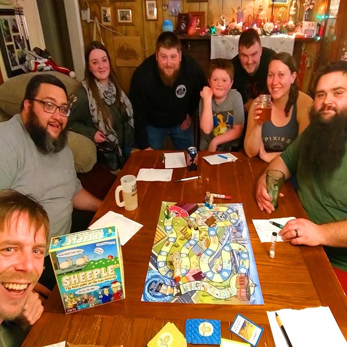 SHEEPLE™ - Hilarious Party Game for Family Game Night - Easy &amp Fun for Big Groups of 4-12 Players – Word Play Fun for Adults Teens and Kids – 30 Minutes – Ages 8 &amp Up – Funny Sheep Gifts