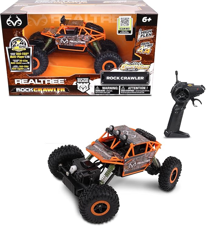 NKOK Realtree: 1:16 Scale RC: Rock Crawler - Edge Camo Blue - 2.4 GHz Radio Control #81612 Competition Series Real Time 4x4 Officially Licensed Ages 6+