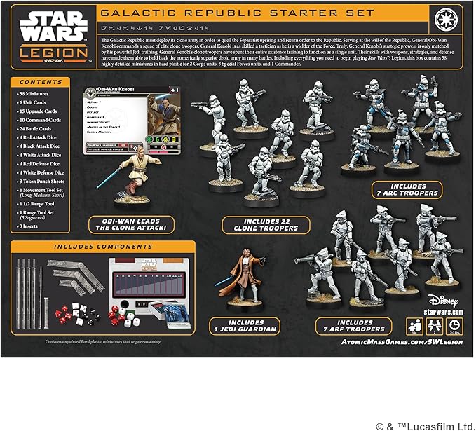 Asmodee Star Wars Legion Galactic Republic Starter Set - Tabletop Miniatures Game Strategy Game for Kids and Adults Ages 14+ 2 Players 90 Min Playtime