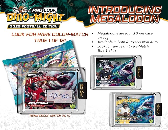 2025 Wild Card Dino-Might Football Hobby Trading Card Box (1 Oversized Mammoth Card Per Box)