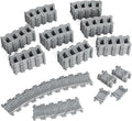 Classic City Train Tracks 72 Pieces Railroad Track with 24 Flexible 24 Curved and 24 Straight Tracks Train Expansion Accessories Compatible with All Major Brands Train Tracks
