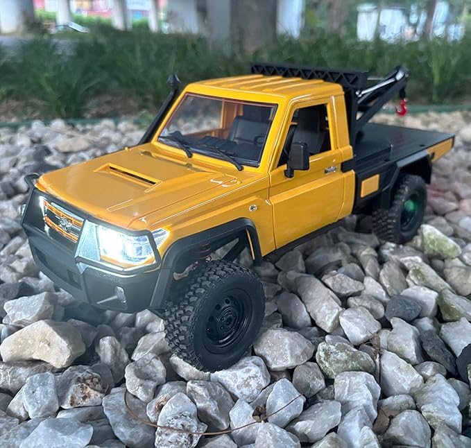 MN82T RC Rock Crawler RC Truck 4x4 1/12 Scale Remote Control Pickup with Crane Hook RTR Hobby All Terrain Proportional Throttle Steering 280 Motor Upgraded Chassis for Adult 2 Batteries
