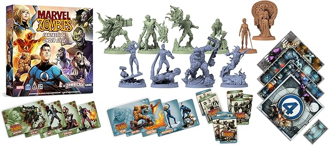 Marvel Zombies: A Zombicide Game - Fantastic 4: Under Siege - Defend or Corrupt Marvel's First Family in the Apocalypse! Cooperative Strategy Game Ages 14+ 1-6 Players 90 Min Playtime Made by CMON