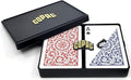 Copag 1546 Red/Blue Bridge Size Standard Index 100% Plastic Cards with Protective Plastic Case