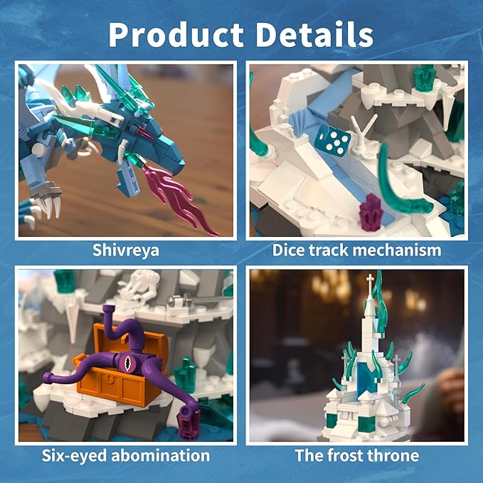 Frosted Dragon Toy Building Set Medieval Castle Buildings Blocks for Adult Teens Kids 8+ Boys Girls DIY Model Building Kits Home Office Decor Birthday 862PCS