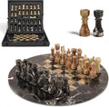 Marble Chess Set for Adults with Complementary Storage Box 15 Black &amp Green Handmade Chess Board Game with 2 Extra Queens Unique Gift &amp Home Décor
