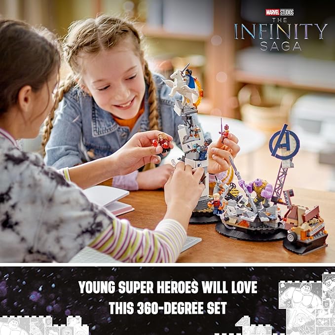 LEGO Marvel Endgame Final Battle Avengers Model for Build and Display Collectible Marvel Playset with 6 Minifigures Including Captain Marvel Shuri and Wanda Maximoff Marvel Fan Gift Idea 76266